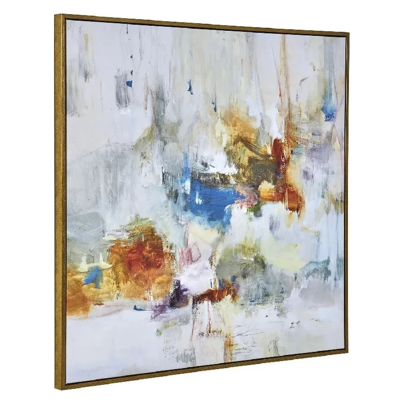 Track lighting with frosted glass shadesIn The Beginning Abstract Art