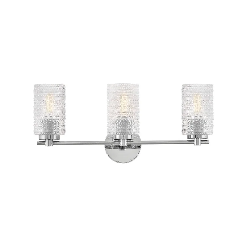 Track lighting with colored glass accentsMabel Medium Three Light Vanity