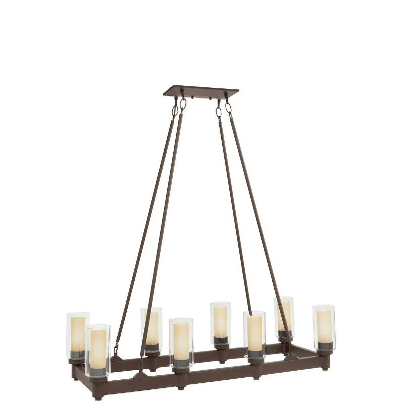 Industrial Lighting for Furniture FactoriesCircolo 39" 8-Light Linear Chandelier with Clear Glass, Olde Bronze Finish Industrial Lighting for Furniture FactoriesCircolo 39" 8-Light Linear Chandelier with Clear Glass, Olde Bronze Finish
