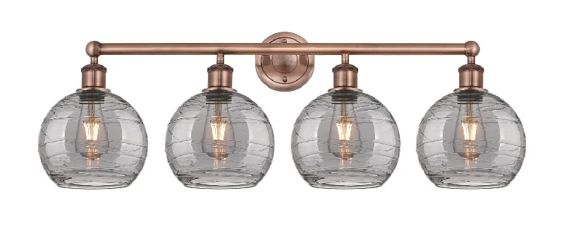 Shock - Resistant Industrial Lighting for Vibrating Machinery AreasDowntown Urban Four Light Bath Vanity Shock - Resistant Industrial Lighting for Vibrating Machinery AreasDowntown Urban Four Light Bath Vanity