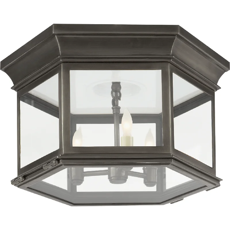 Modern track lighting with LED bulbsClub Large Hexagonal Flush Mount