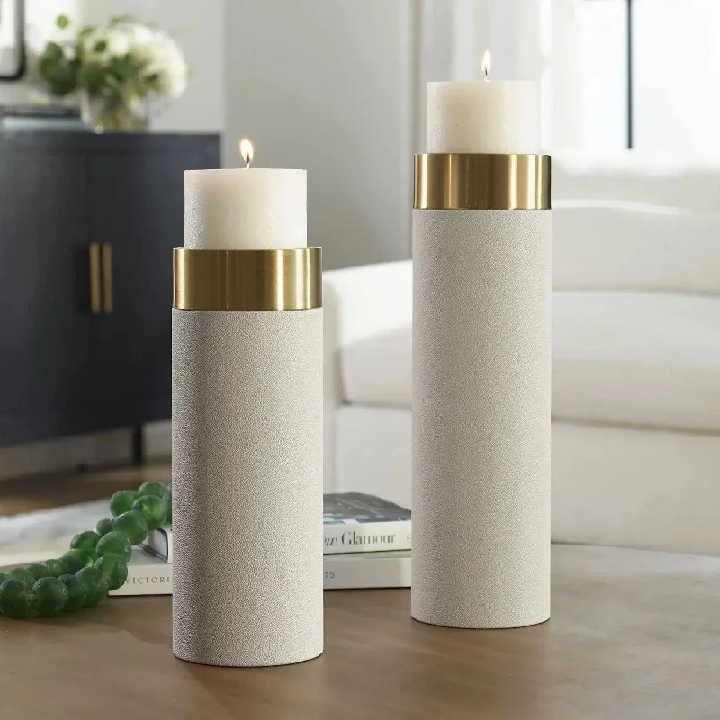 Track lighting with colored glass accentsWessex Candleholders, Set/2