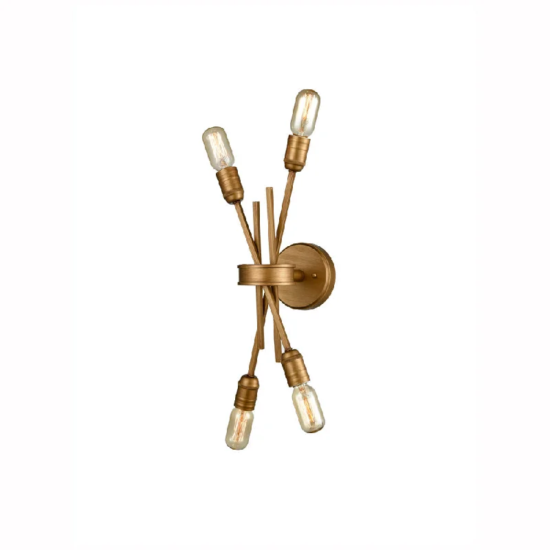 Track lighting for adding a touch of elegancebohemian wall lamps with colorful glass for an eclectic hallwayNeedle 4 light Indoor Double Wall Light - Gold Finish
