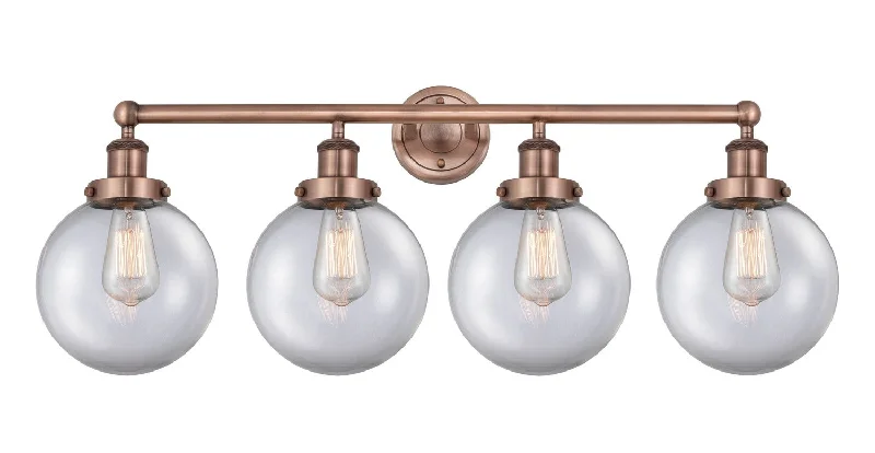 Industrial Pendant Lighting for Machine ShopsEdison Four Light Bath Vanity
