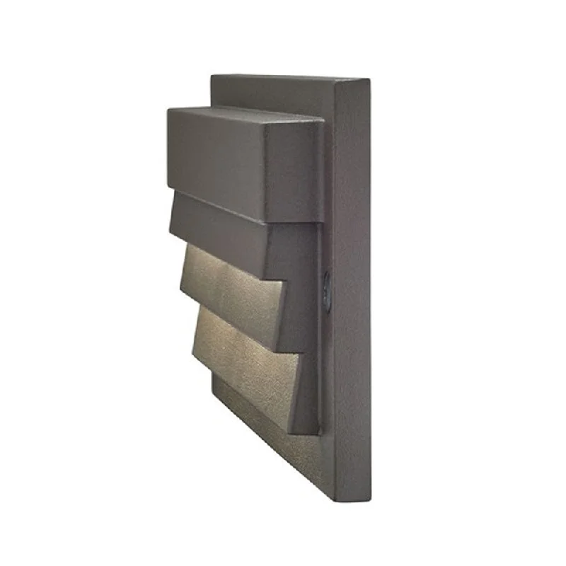 Industrial Lighting for Food Processing Factories12V 6" LED Louvered Step Light 3000K Textured Architectural Bronze