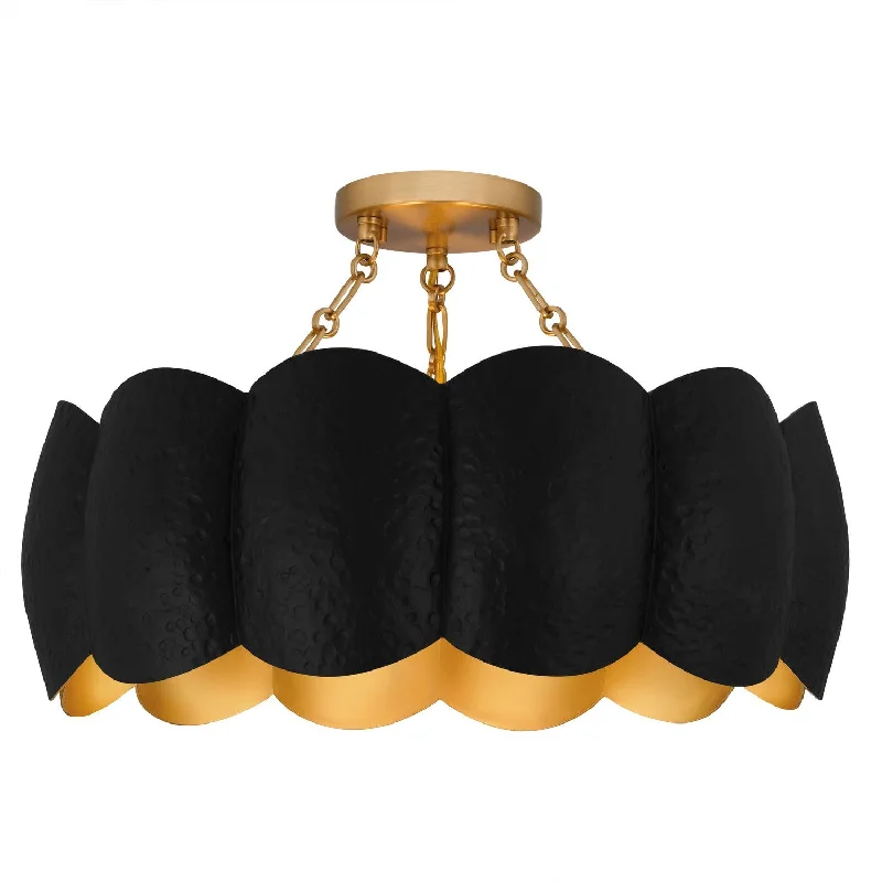 Contemporary track lighting in black finishSantana Semi-Flush Mount