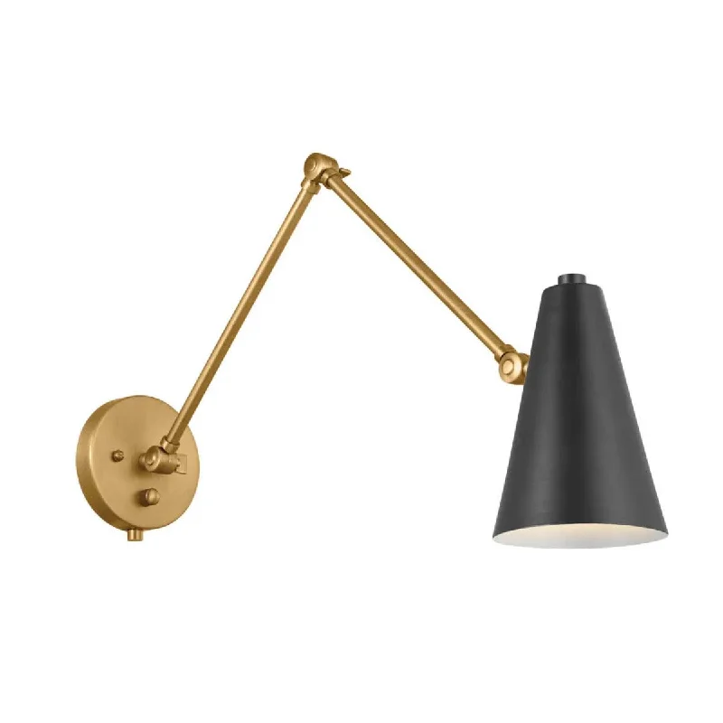 Industrial Lighting for Pharmaceutical ManufacturingSylvia 8" 1-Light Wall Sconce With Extension, Gold Finish