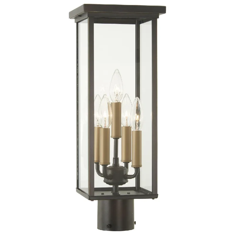 Industrial Task Lighting for Precision WorkstationsCasway 20 in. 5 lights Lantern Head Oil Rubbed Bronze & Gold finish