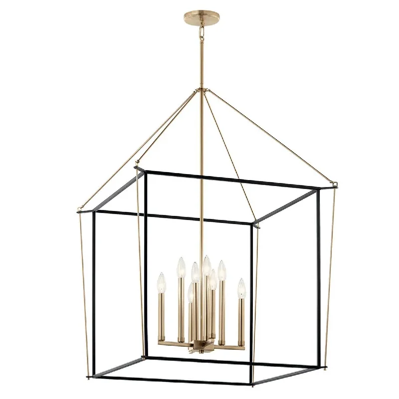 Dust - Resistant Industrial Lighting for Dirty WorkspacesEisley 40" 8-Light Pendant Light, Black and Champagne Bronze Finish Dust - Resistant Industrial Lighting for Dirty WorkspacesEisley 40" 8-Light Pendant Light, Black and Champagne Bronze Finish