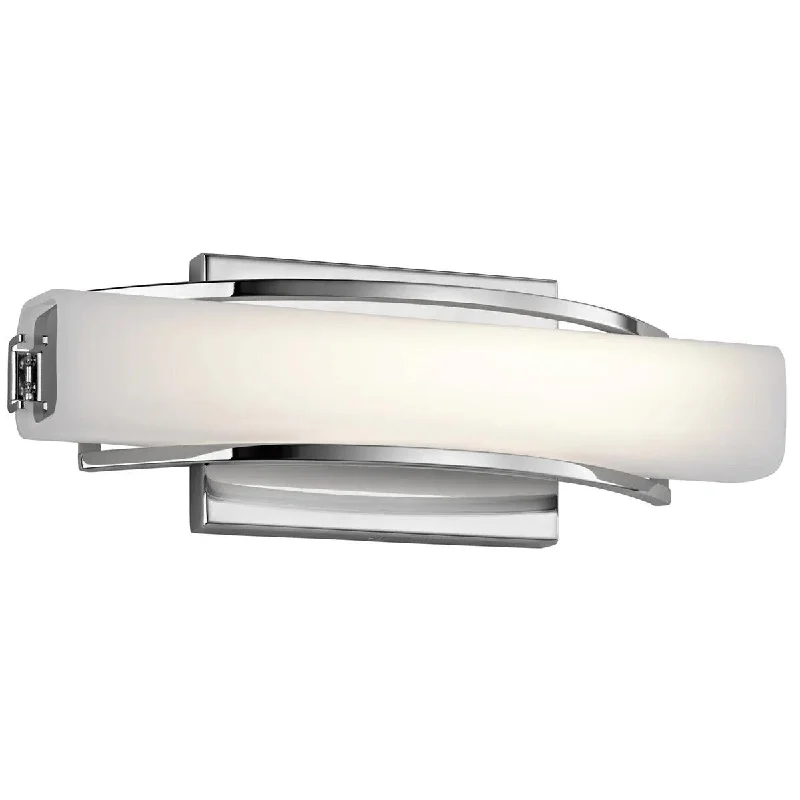 Waterproof Industrial Lighting for Wet AreasRowan 13 In 1-Light LED Bathroom Vanity Light With Clear Satin Etched Glass, Chrome Finish Waterproof Industrial Lighting for Wet AreasRowan 13 In 1-Light LED Bathroom Vanity Light With Clear Satin Etched Glass, Chrome Finish