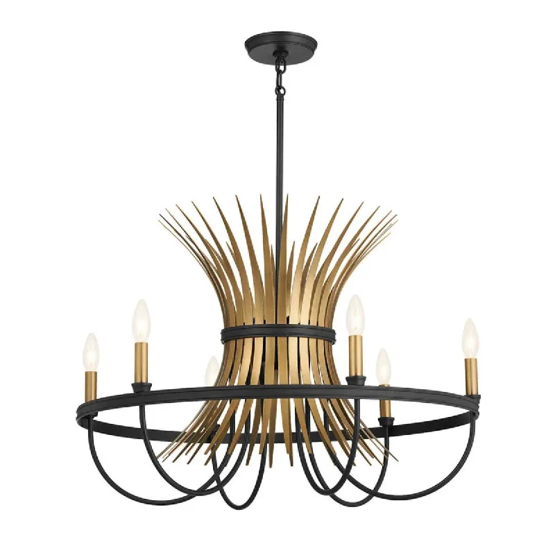 Corrosion - Resistant Industrial Lighting for Coastal FactoriesBaile 29" 6-Light Chandelier 1-Tier, Black Finish