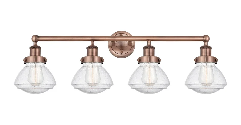 Industrial Lighting for Metal Fabrication ShopsEdison Four Light Bath Vanity