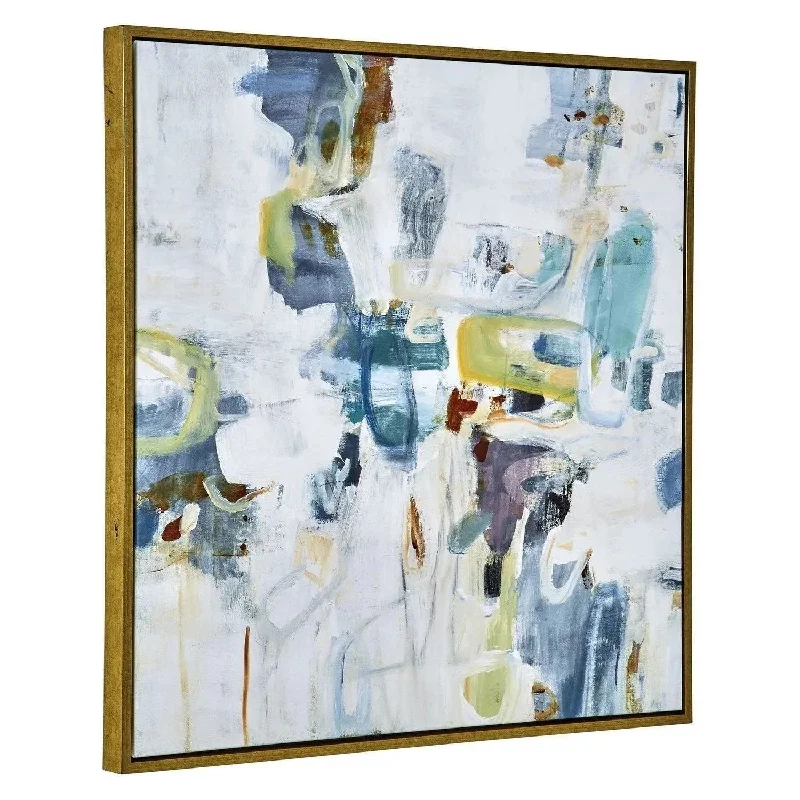 Track lighting with multiple heads for flexibilityRolling Onward Abstract Art