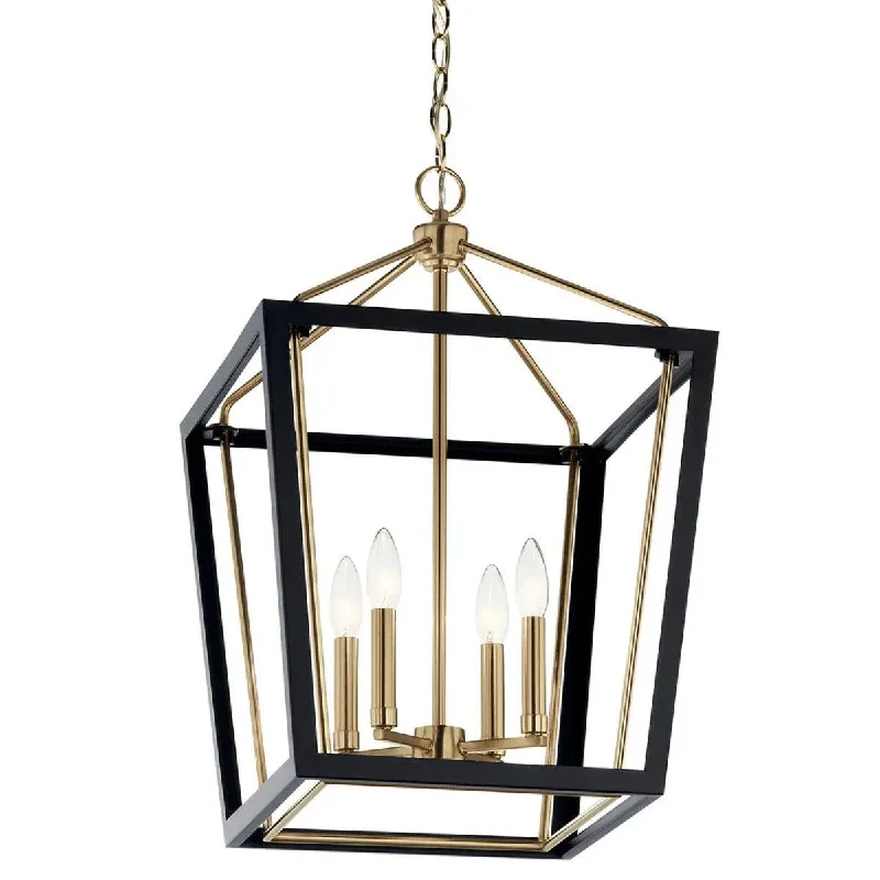 Durable Industrial Lighting for Harsh EnvironmentsDelvin 24" 4-Light Pendant Light with Clear Glass, Black and champagne bronze Finish Durable Industrial Lighting for Harsh EnvironmentsDelvin 24" 4-Light Pendant Light with Clear Glass, Black and champagne bronze Finish
