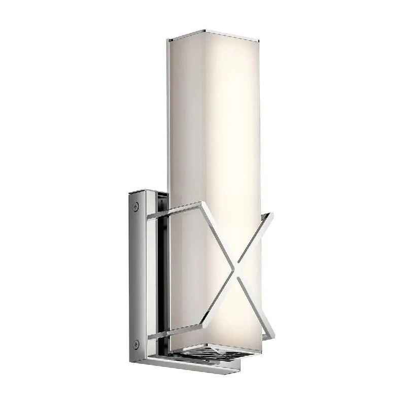Low - Bay Industrial Lighting Fixtures for Small FactoriesTrinsic 12" 1-Light LED Wall Sconce With Clear Satin Etched Glass, Chrome Finish