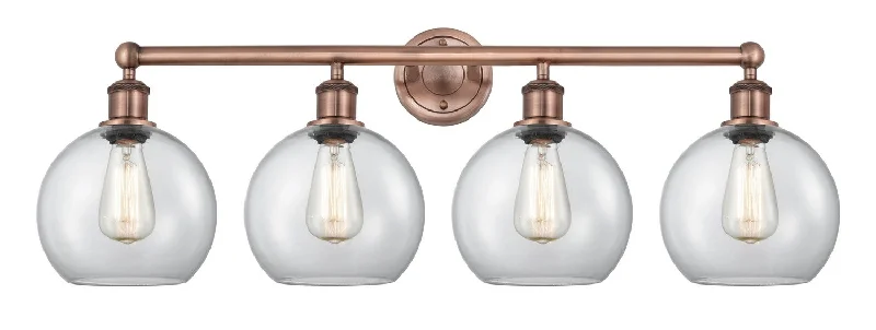 Durable Industrial Lighting for Harsh EnvironmentsDowntown Urban Four Light Bath Vanity Durable Industrial Lighting for Harsh EnvironmentsDowntown Urban Four Light Bath Vanity