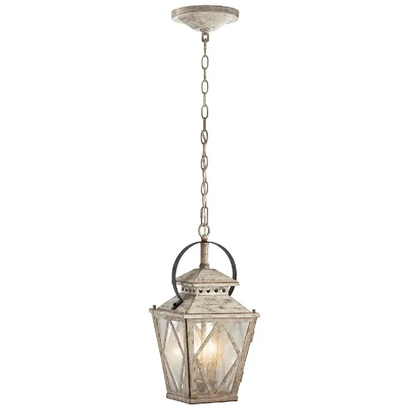 Adjustable Industrial Lighting for Flexible IlluminationHayman Bay 18" 2-Light Pendant Light with Clear seeded glass, Distressed antique white Finish
