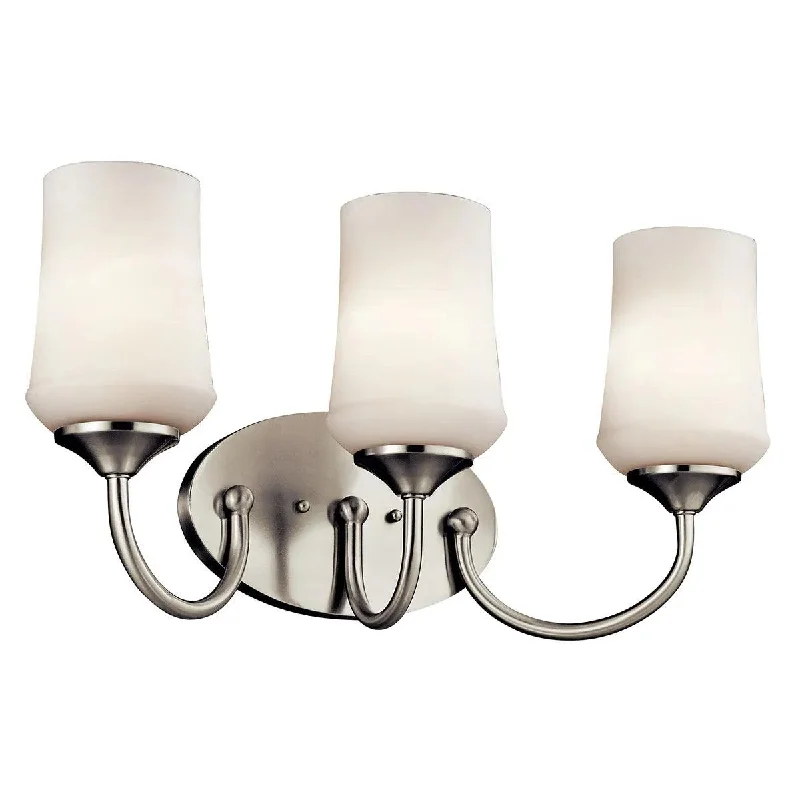 Industrial Emergency Lighting for Safety in FactoriesAubrey 21 In 3-Lights LED Bathroom Vanity Light With Satin Etched Cased Opal Glass, Brushed Nickel Finish Industrial Emergency Lighting for Safety in FactoriesAubrey 21 In 3-Lights LED Bathroom Vanity Light With Satin Etched Cased Opal Glass, Brushed Nickel Finish