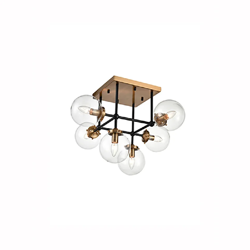 Track lighting for highlighting bookcasesRefraction 6/8Lt Semi Flush Ceiling Light - Black & Gold Finish Track lighting for highlighting bookcasesRefraction 6/8Lt Semi Flush Ceiling Light - Black & Gold Finish