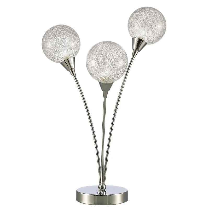 Track lighting with swivel heads for precise aimingElectron 3Lt Table Lamp  -Chrome Finish
