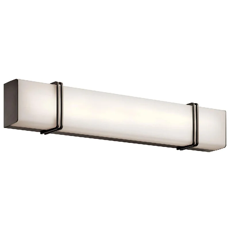 Industrial Flood Lighting for Outdoor Loading DocksImpello 30 In 1-Light LED Bathroom Vanity Light With Clear Satin Etched Glass, Bronze Finish Industrial Flood Lighting for Outdoor Loading DocksImpello 30 In 1-Light LED Bathroom Vanity Light With Clear Satin Etched Glass, Bronze Finish