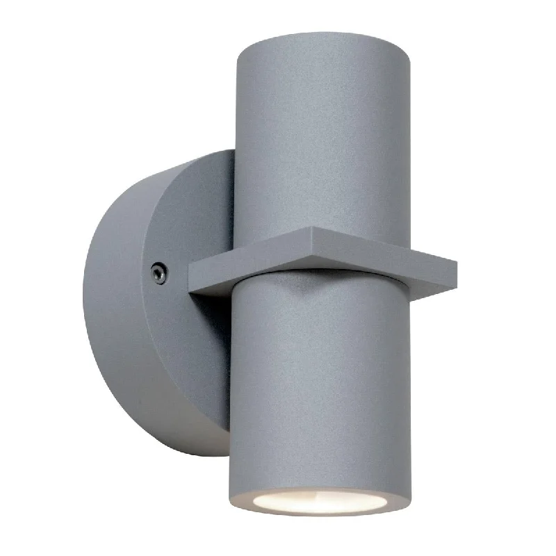 Durable Industrial Lighting for Harsh EnvironmentsKO 7 In 2 Lights Outdoor Cylinder Up/Down Wall Light Silver Finish