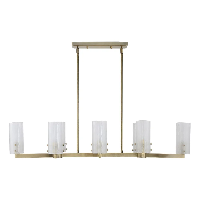 Waterproof Industrial Lighting for Wet AreasMistie Eight Light Linear Chandelier