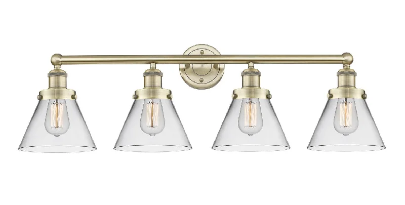 Dimmable Industrial Lighting for Ambiance ControlEdison Four Light Bath Vanity