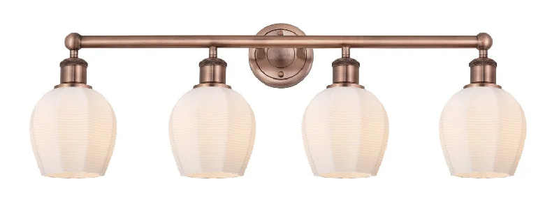 Energy - Efficient Industrial Lighting for Cost - SavingsEdison Four Light Bath Vanity Energy - Efficient Industrial Lighting for Cost - SavingsEdison Four Light Bath Vanity