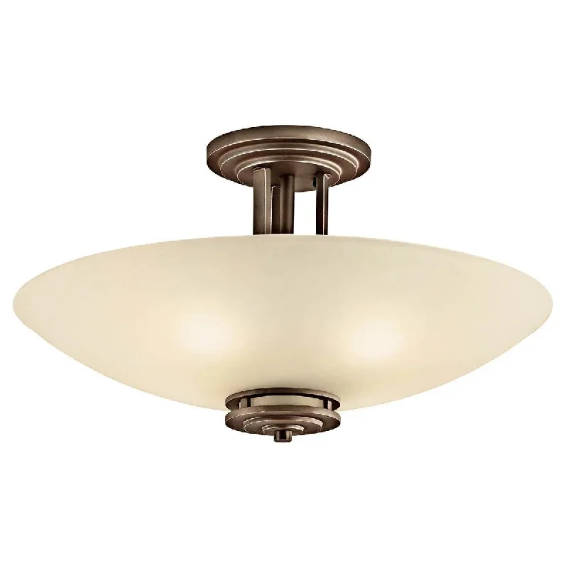 Industrial Emergency Lighting for Safety in FactoriesHendrik 24" 4-Light Semi-Flush Mount Light with Satin etched umber Glass, Olde bronze Finish