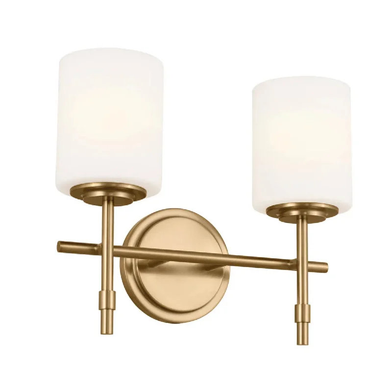 Industrial Ceiling - Mounted Lighting for Assembly PlantsAli 14 In 2-Lights Bathroom Vanity Light With Satin Etched Cased Opal, Gold Finish Industrial Ceiling - Mounted Lighting for Assembly PlantsAli 14 In 2-Lights Bathroom Vanity Light With Satin Etched Cased Opal, Gold Finish