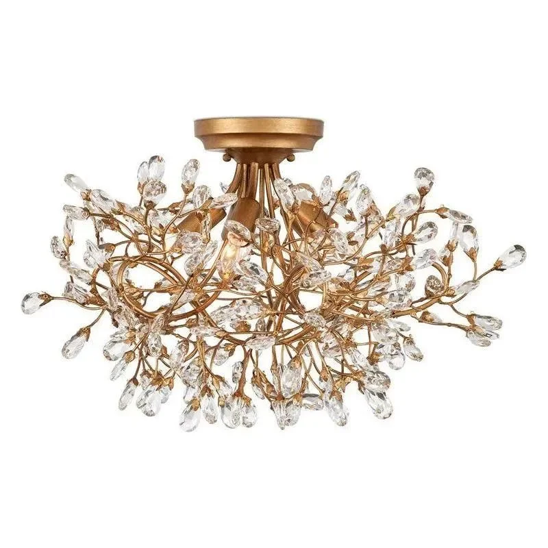 Track lighting with frosted glass shadesCrystal Bud Semi-Flush Mount