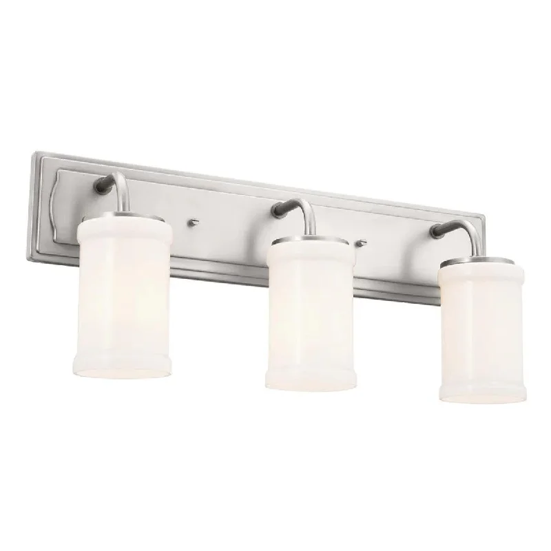 Industrial Lighting for Woodworking FactoriesVetivene 24 In 3-Lights Bathroom Vanity Light With Opal Glass, Silver Finish Industrial Lighting for Woodworking FactoriesVetivene 24 In 3-Lights Bathroom Vanity Light With Opal Glass, Silver Finish