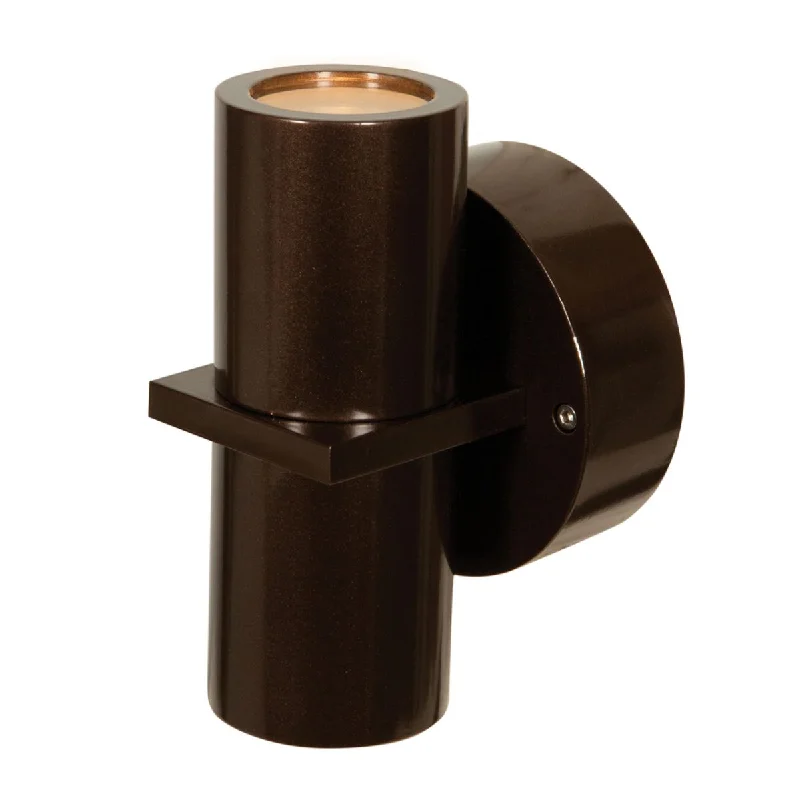 Shock - Resistant Industrial Lighting for Vibrating Machinery AreasKO 7 In 2 Lights Outdoor Cylinder Up/Down Wall Light Bronze Finish