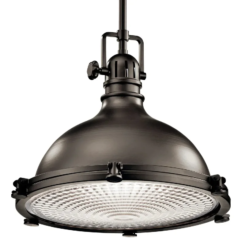 Industrial Lighting with High CRI (Color Rendering Index) for True Color PerceptionHatteras Bay 24" 1-Light Pendant Light with Clear fresnel glass, Olde bronze Finish