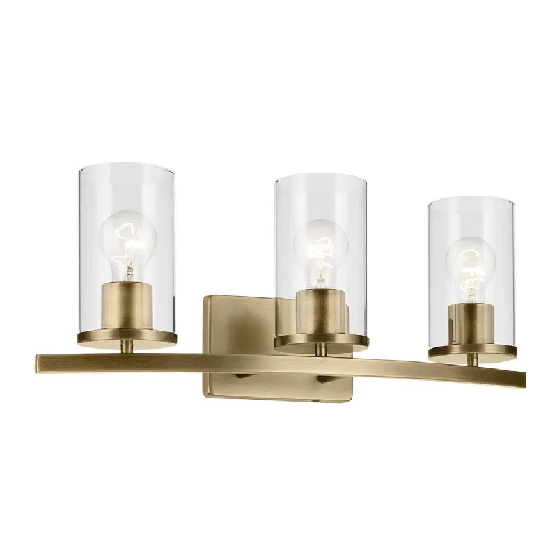Industrial Lighting for Chemical PlantsCrosby 23 In 3-Lights Bathroom Vanity Light, Gold Finish Industrial Lighting for Chemical PlantsCrosby 23 In 3-Lights Bathroom Vanity Light, Gold Finish
