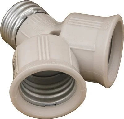 High - lumen track lighting for bright spacesTwin Lamp Socket Adapter Ivory