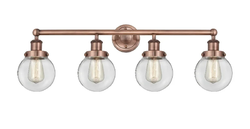 Dimmable Industrial Lighting for Ambiance ControlEdison Four Light Bath Vanity