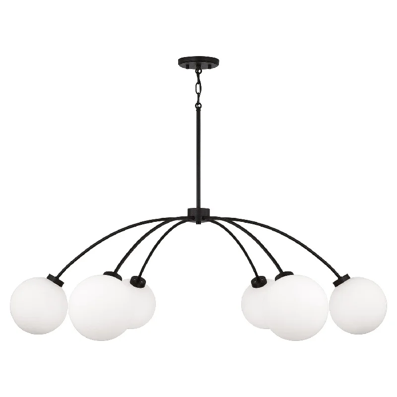 Industrial Lighting for Printing Press FacilitiesAmos Six Light Chandelier