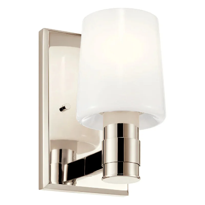 Durable Industrial Lighting for Harsh EnvironmentsAdani 8" 1-Light Wall Sconce With Opal Glass, Polished Nickel Finish