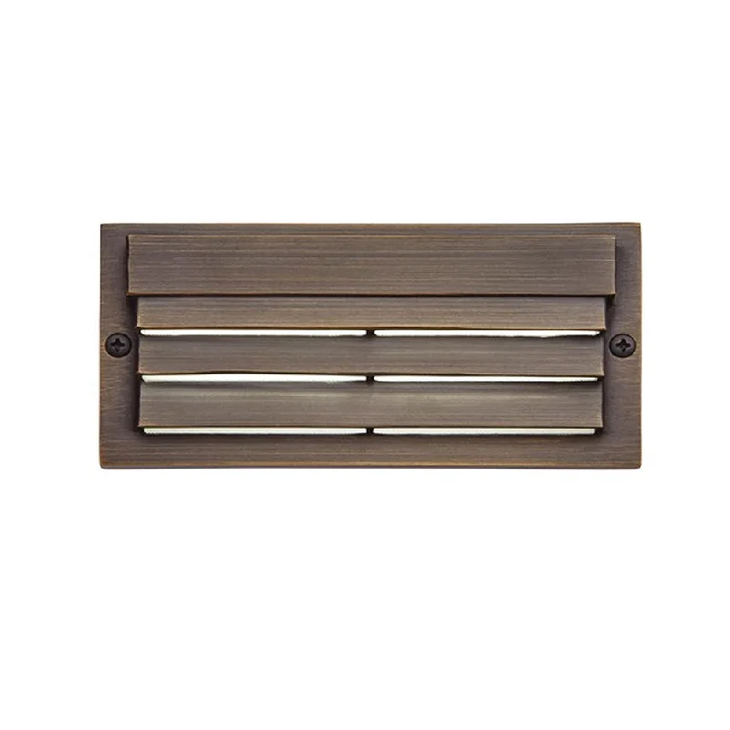 Industrial Exit Sign Lighting for Quick Evacuation12V 6" LED Louvered Step Light 2700K Centennial Brass
