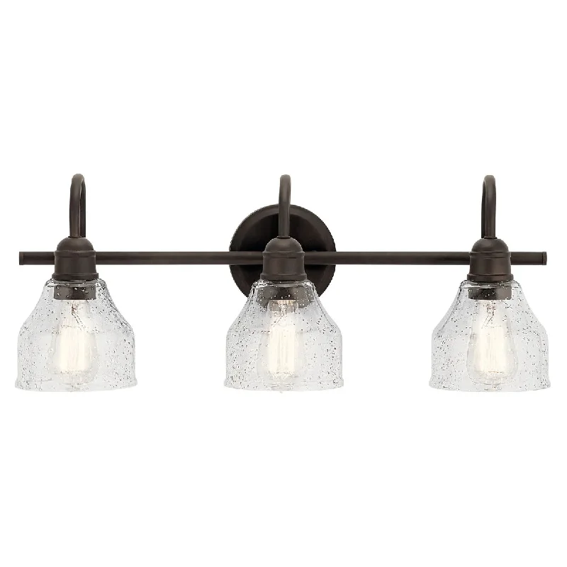 Industrial Lighting for Chemical PlantsAvery 24 In 3-Lights Bathroom Vanity Light With Clear Fluted Glass, Bronze Finish Industrial Lighting for Chemical PlantsAvery 24 In 3-Lights Bathroom Vanity Light With Clear Fluted Glass, Bronze Finish