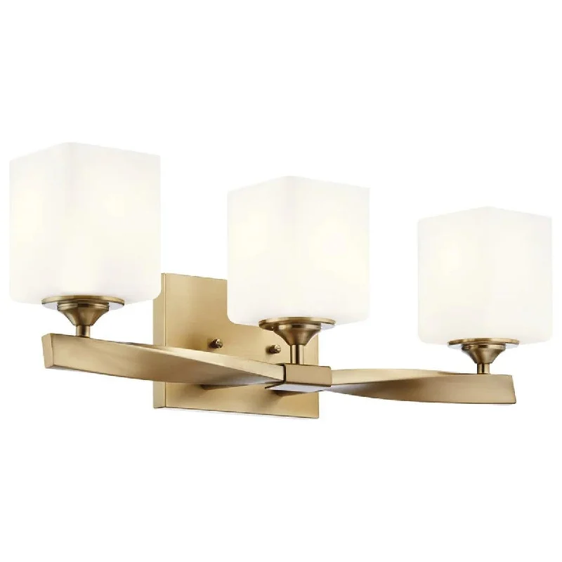 Industrial Lighting for Printing Press FacilitiesMarette 23 In 3-Lights Bathroom Vanity Light With Satin Etched Cased Opal Glass, Bronze Finish Industrial Lighting for Printing Press FacilitiesMarette 23 In 3-Lights Bathroom Vanity Light With Satin Etched Cased Opal Glass, Bronze Finish