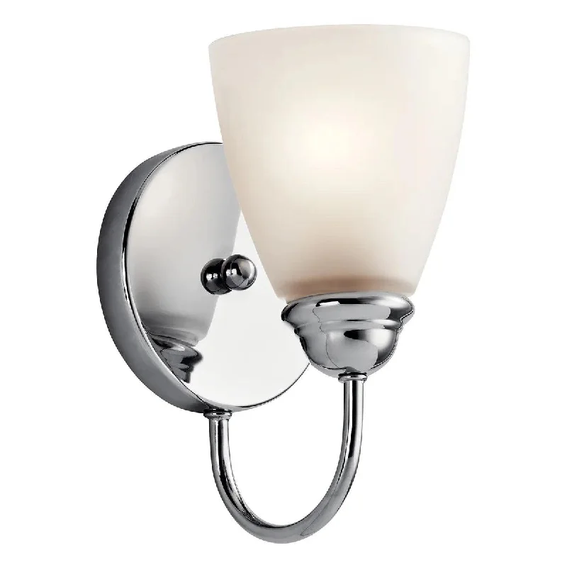 Industrial Lighting for Food Processing FactoriesJolie 9" 1-Light LED Wall Scocne With Clear Satin Etched Glass, Chrome Finish
