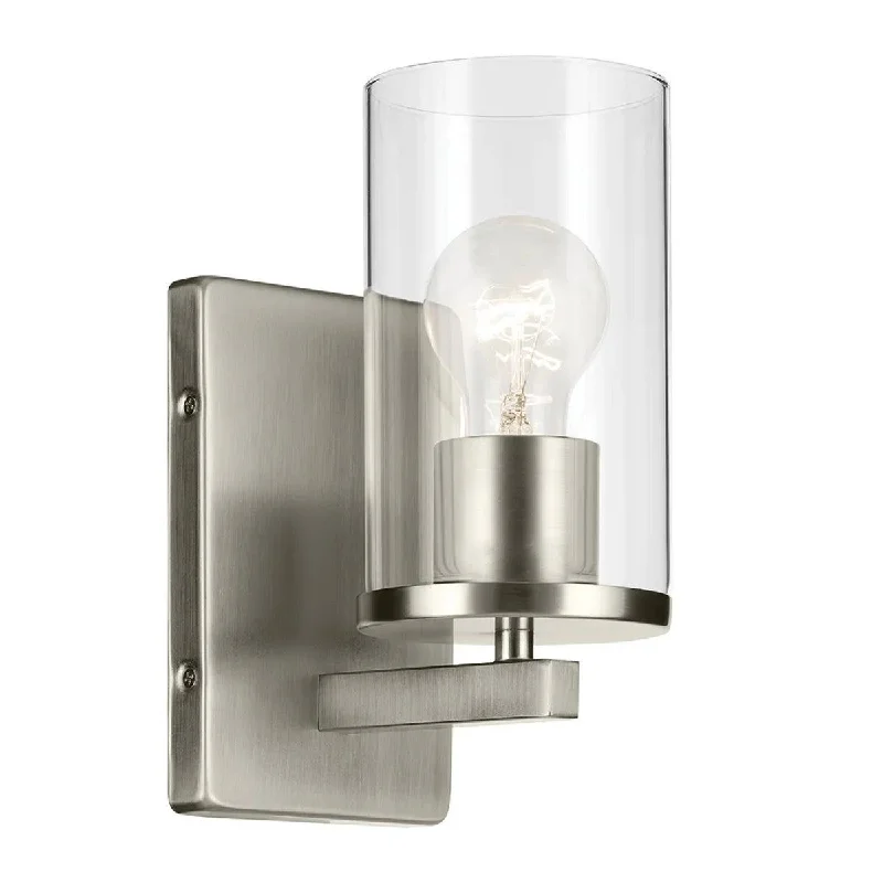 Industrial Lighting for Electronics ManufacturingCrosby 9" 1-Light Wall Sconce, Brushed Nickel Finish
