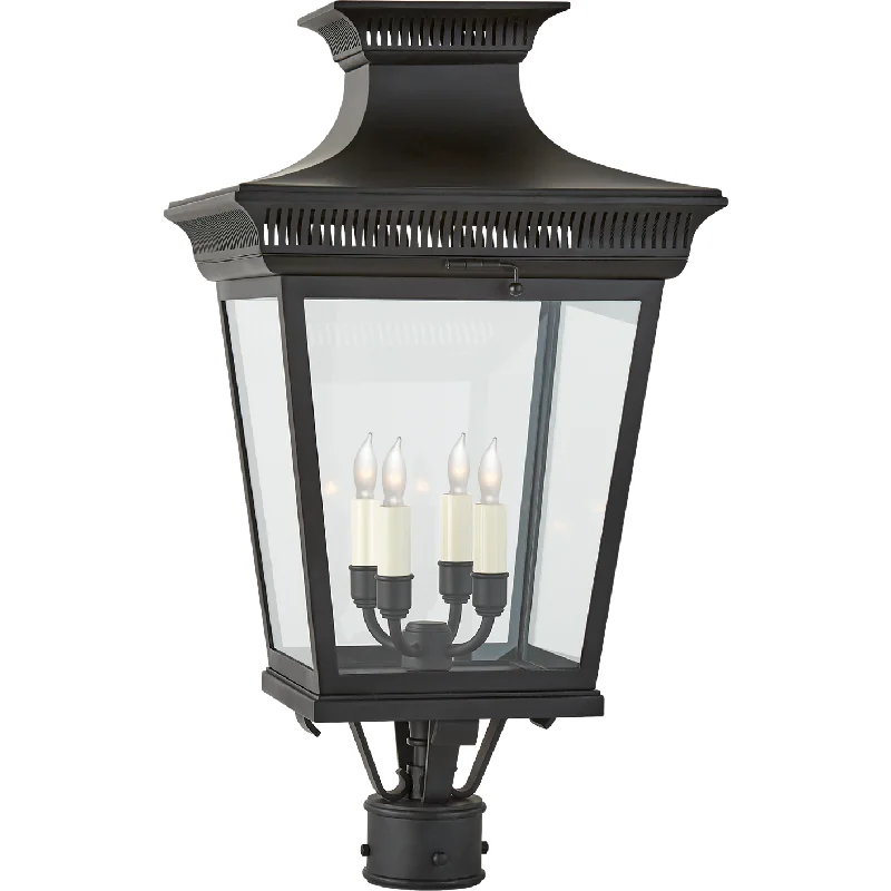 Track lighting with colored glass accentsElsinore Medium Post Lantern