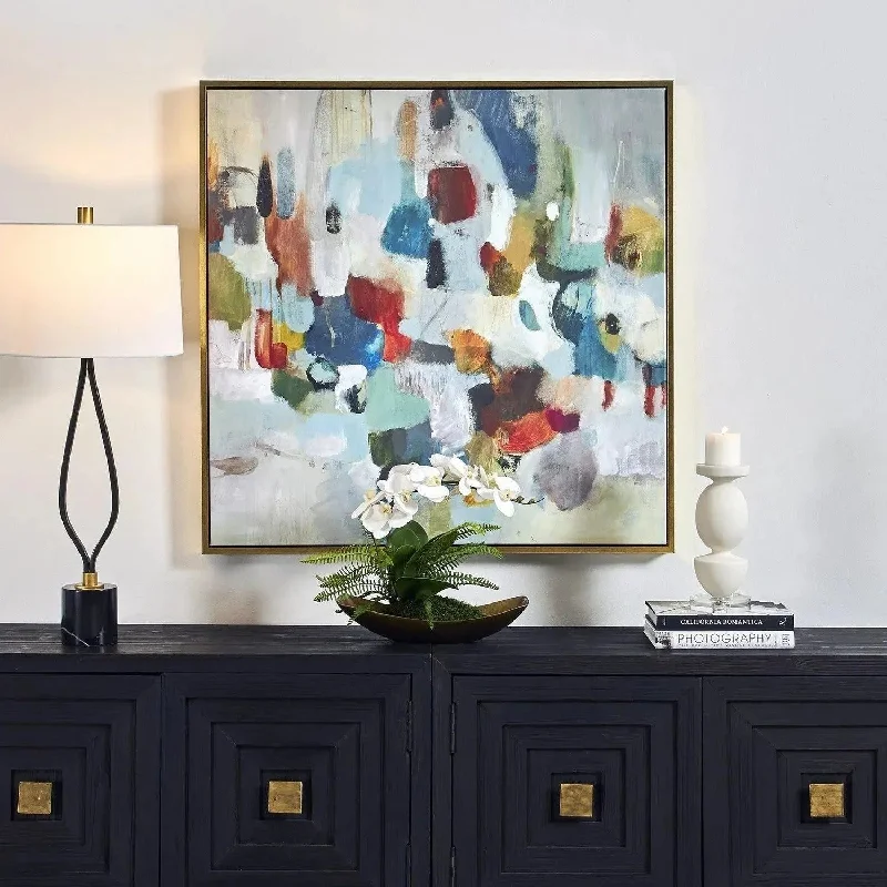 Track lighting with colored glass accentsAs We Say Abstract Art