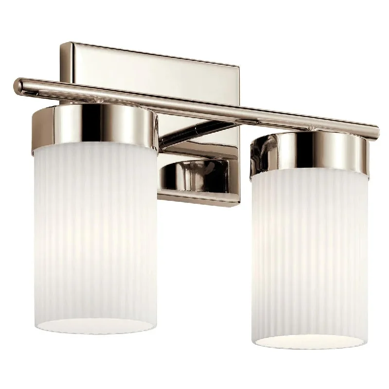 Explosion - Proof Industrial Lighting for Hazardous LocationsCiona 15 In 2-Lights Bathroom Vanity Light With Satin Etched Cased Opal Glass, Silver Finish Explosion - Proof Industrial Lighting for Hazardous LocationsCiona 15 In 2-Lights Bathroom Vanity Light With Satin Etched Cased Opal Glass, Silver Finish