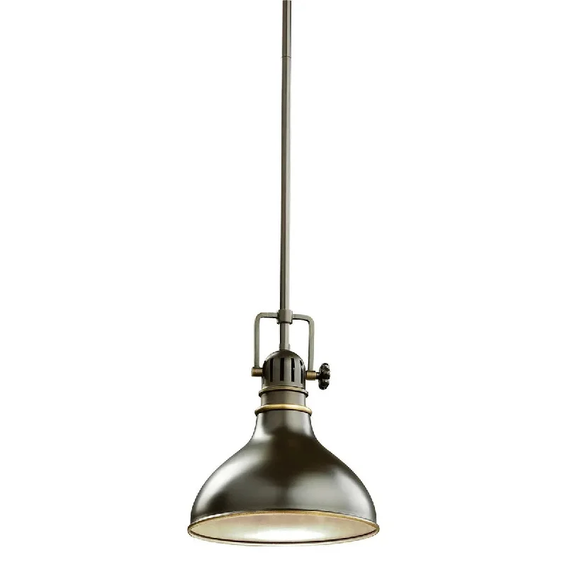Industrial Flood Lighting for Outdoor Loading DocksHatteras Bay 10" 1-Light Mini Pendant Light with Clear fresnel glass, Olde bronze Finish