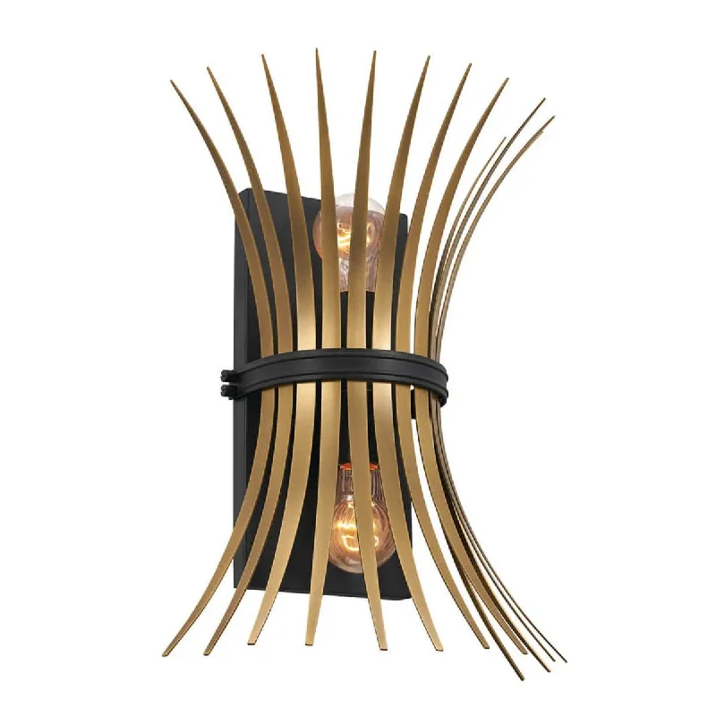 Industrial Lighting for Pharmaceutical ManufacturingBaile 16" 2-Lights Wall Sconce, Black Finish